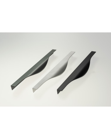 Tirador de mueble LEXA tiradores de diseño alineados sobre una superficie gris