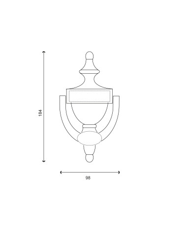 Dibujo aldaba de puerta VICTORIEN B en latón titanio PVD EUROWALE