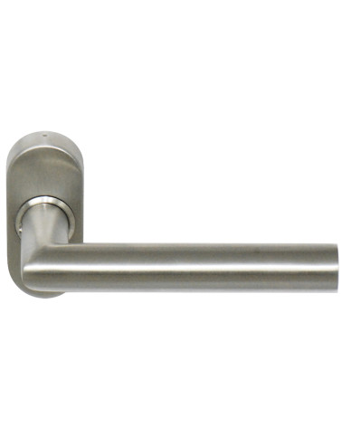 Tirador de puerta reforzado sobre roseta ovalada estrecha para carpinterías de aluminio