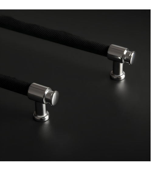Tirador de mueble anodizado negro/cromo brillante GALIUM tirador de diseño
