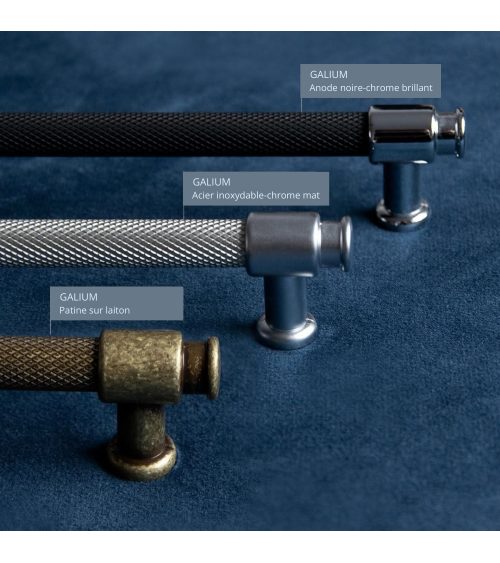Tirador de mueble acero inoxidable/cromo mate GALIUM tirador de diseño