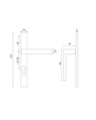 Dibujo Majestea sobre placa 26 entre ejes 70 inox EUROWALE
