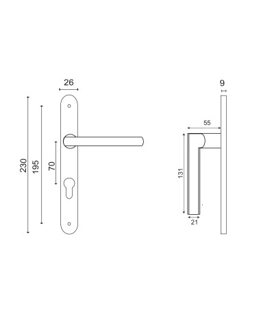Dibujo New Pyla placa estrecha 26 inox EUROWALE