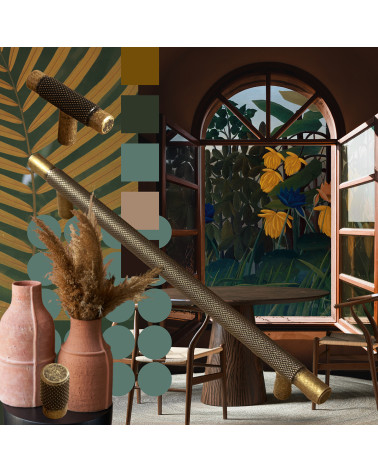 Tirador de mueble pátina sobre latón VENDÉ tirador de diseño integrado en un collage decorativo
