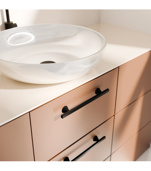 Tirador de mueble anodizado negro/negro mate CERT tirador de diseño