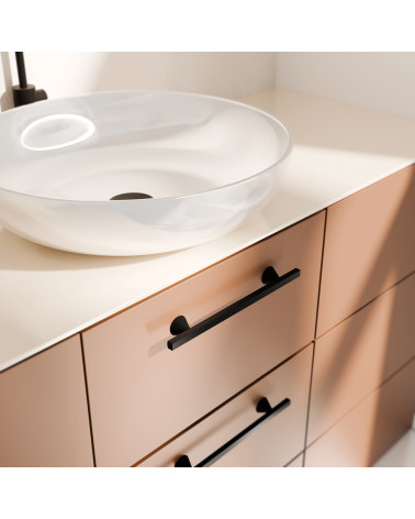 Tirador de mueble anodizado negro/negro mate CERT tirador de diseño montado en un mueble