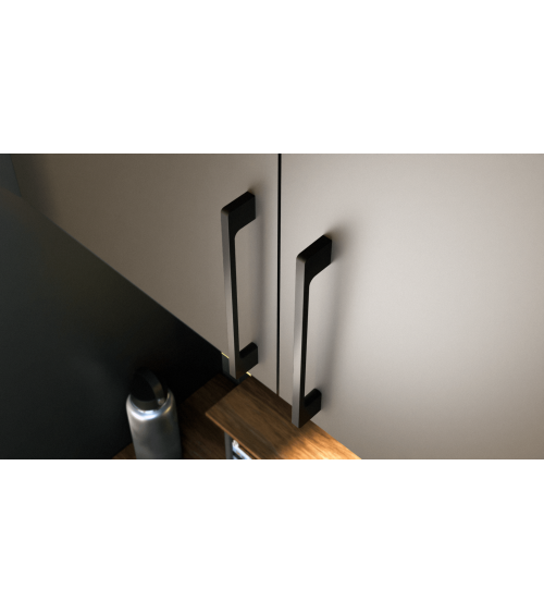 Tirador de mueble negro mate TECHNO tirador de diseño