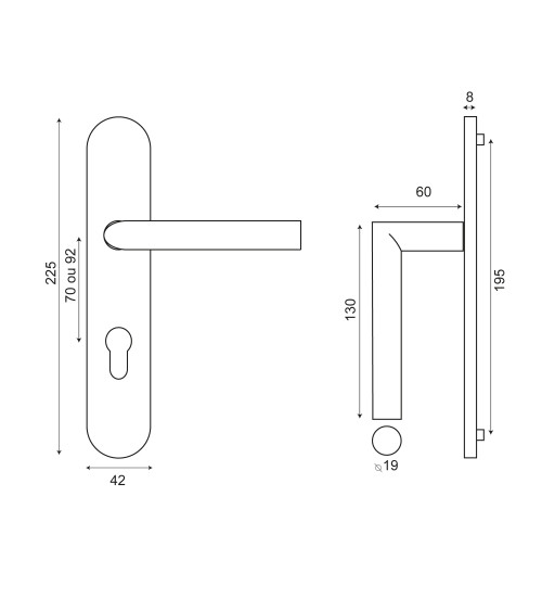 Tirador Altesse Oro Satinado sobre placa cilindro ea70 EUROWALE