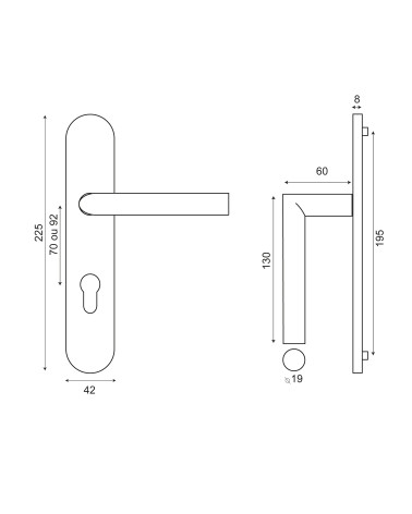 Dibujo Tirador Altesse Oro Satinado sobre placa EUROWALE