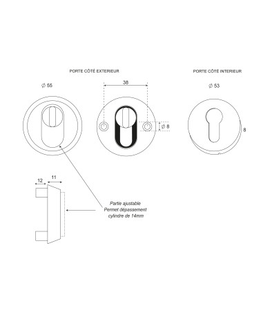 Dibujo Escudo de seguridad redondo Inox EUROWALE
