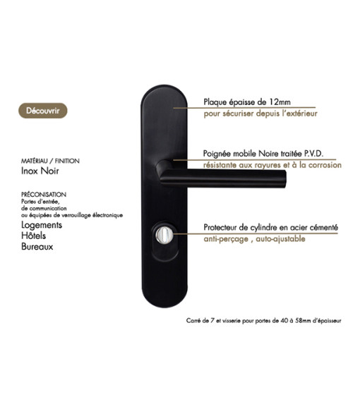 Conjunto de palancas de seguridad Altesse negro EUROWALE