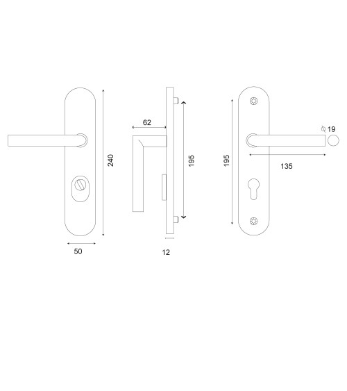 Conjunto de palancas de seguridad Altesse Inox EUROWALE