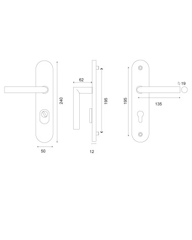 Dibujo Conjunto de palancas de seguridad Altesse EUROWALE