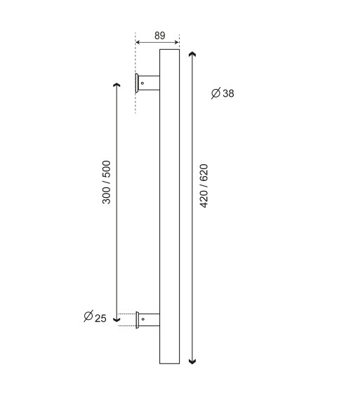 Tirador Bordeaux recto inoxidable 316 EUROWALE