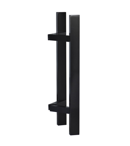 Tirador desplazado rectangular en T negro doble EUROWALE