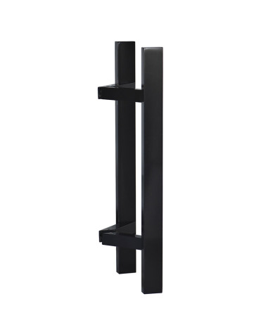 Tirador desplazado rectangular en T negro doble EUROWALE