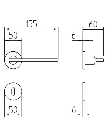 Tirador de puerta Mandelli Grint con dimensiones