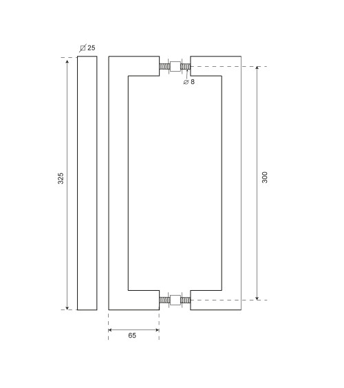 Tirador cuadrado inox simple EUROWALE