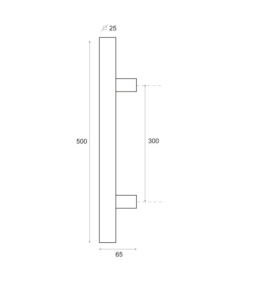 Tirador cuadrado en T inox simple EUROWALE