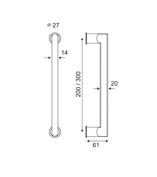 Tirador New Pyla micro-rosetas M Simple EUROWALE