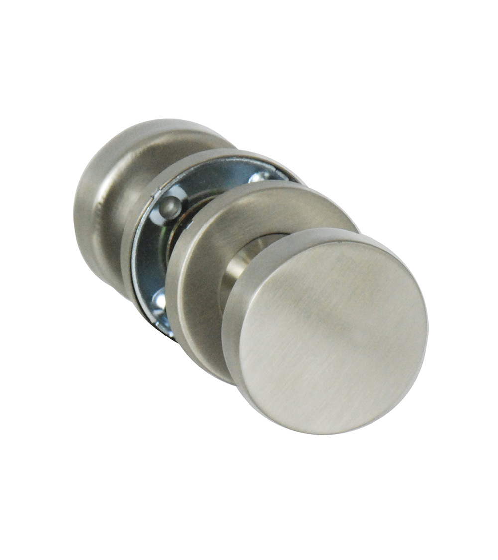 Tirador de puerta botón doble cilindro plano inox EUROWALE