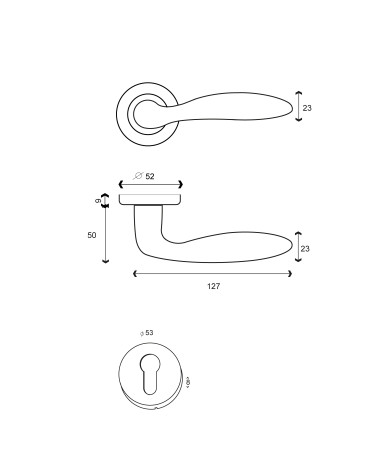 Dibujo Tirador de puerta Harmonie + Roseta EUROWALE