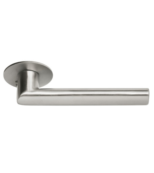 Tirador de puerta de saliente reducido en inox con roseta fina