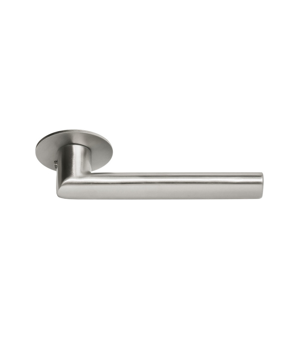 Tirador de puerta de saliente reducido en inox con roseta fina