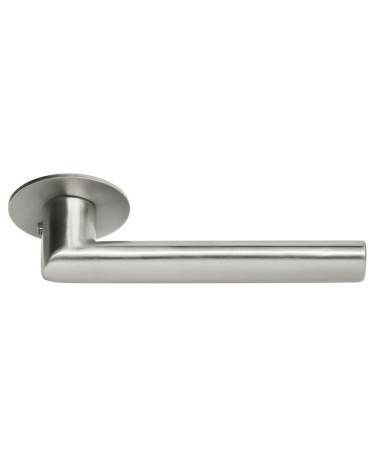 Tirador de puerta de saliente reducido en inox con roseta fina