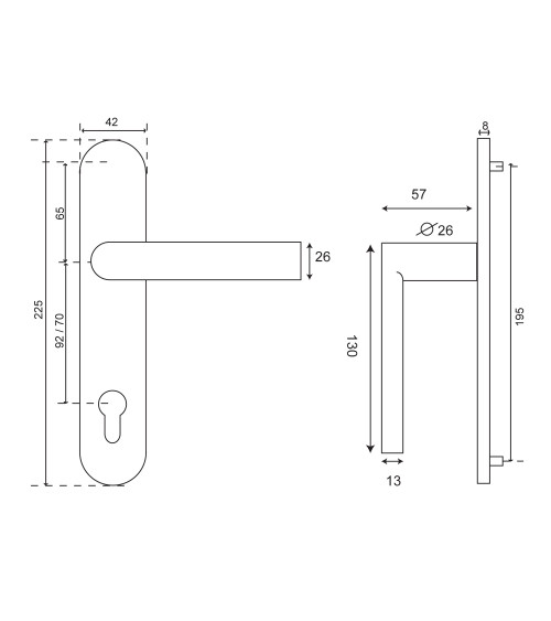 Tirador Bastide placa redonda cilindro ea70 EUROWALE