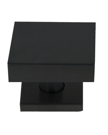 Pomo de puerta cuadrado 70x70mm centro en acero inoxidable con roseta de 52mm