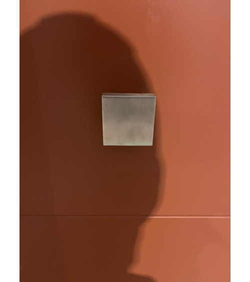 Botón de Puerta Cuadrado 70x70mm Centro en Inox con Florón 52mm