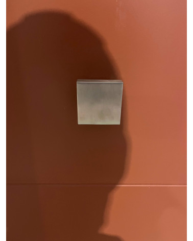 Tirador de puerta cuadrado 70x70mm centro en acero inoxidable con roseta de 52mm