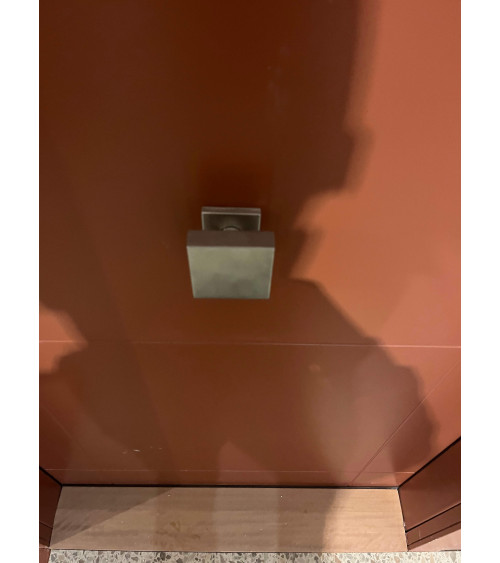 Botón de Puerta Cuadrado 70x70mm Centro en Inox con Florón 52mm