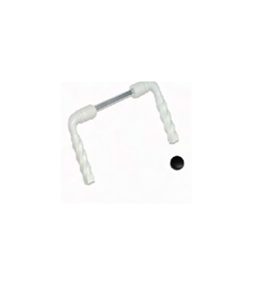 Maneta de verja torsionada lacada en blanco – Cuadrado 7 mm