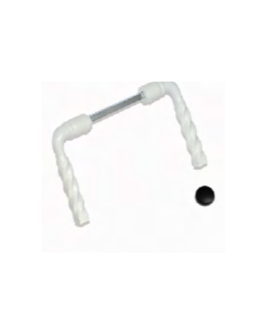 Manilla de verja torsionada lacada en blanco – Cuadrado 7 mm