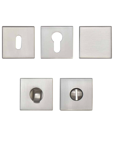 Tiradores de puerta cuadrados color níquel satinado Marquess