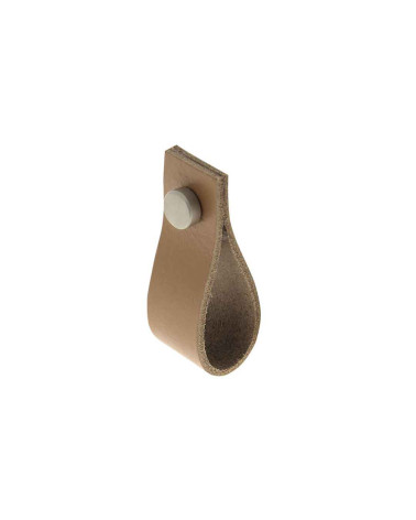 Tirador de mueble en cuero ante claro