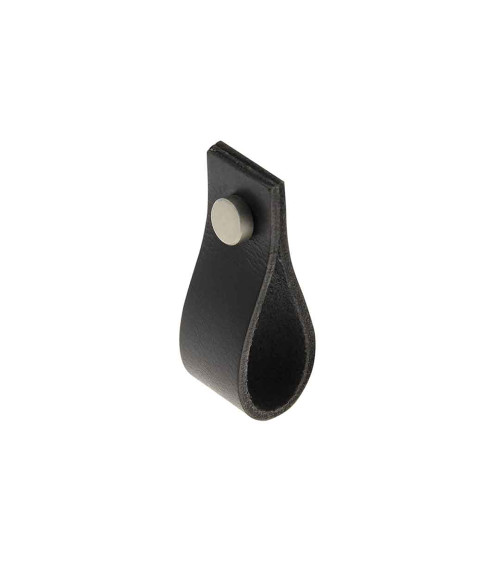 Botón de mueble tirette en cuero negro - diseño