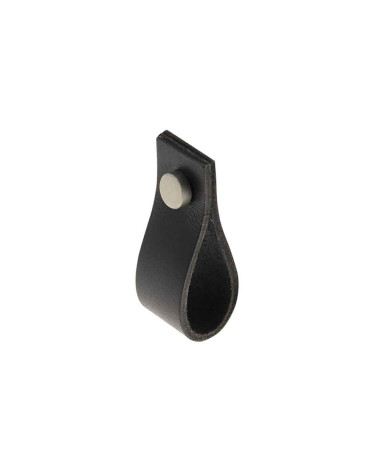 Tirador de mueble en cuero negro