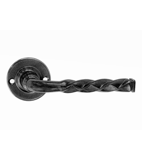 Tirador de puerta retro negro mate sobre roseta – colección Elisabeth