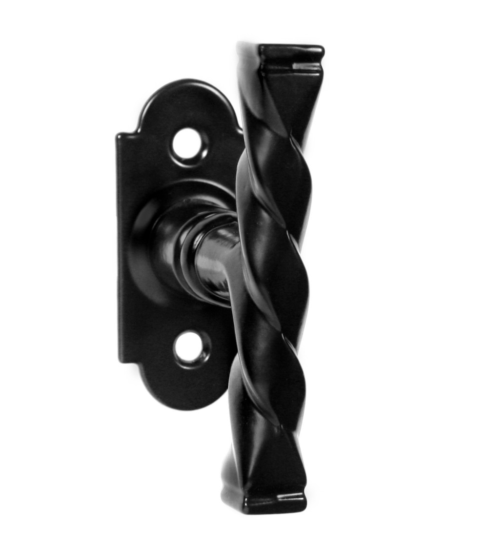 Falleba tirador de ventana retro negro mate sobre roseta – Modelo Elisabeth