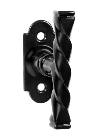 Falleba tirador de ventana retro negro mate sobre roseta – Modelo Elisabeth