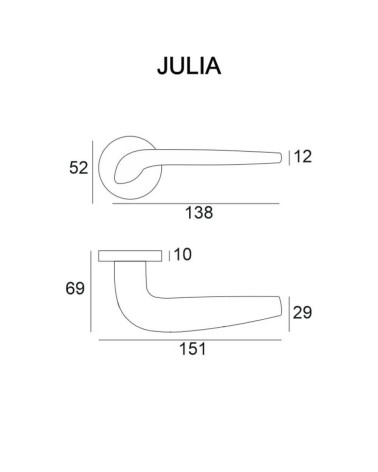 Tirador de puerta de zamak JULIA con leyendas