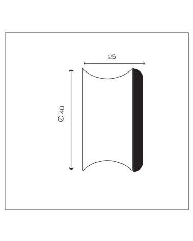 Dimensiones del tope de pared acabado plata