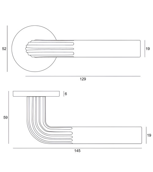 Manija de puerta minimalista en zamak FRELLA redonda diseño