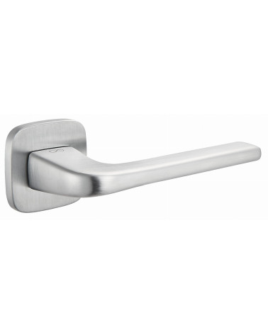 Manilla de puerta Solo cromo satinado redondeada
