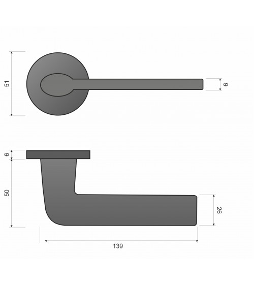 Tirador de puerta acabado cobre STINGER tirador diseño