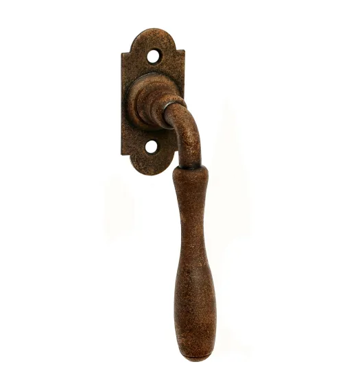 Manilla de ventana retro en acabado óxido, con palanca en L – Colección Joséphine