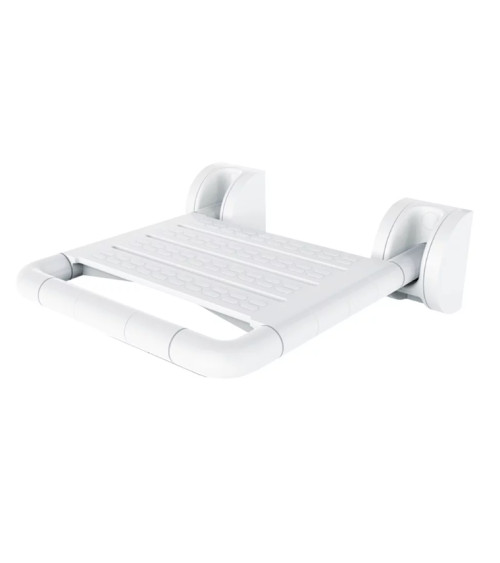 Asiento de ducha abatible PMR sin pie – Blanco | Seguridad & confort